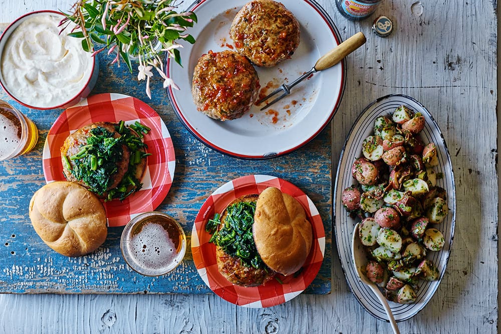 Broccoli Rabe Chicken Burger